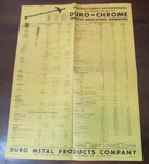 Vintage Duro-chrome Tension Indicating Wrenches Chart Torque Specifications 8099. Fixed Price $15.00.