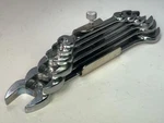 Nos 1960'S Gray Canada 6PC Double End Wrench Set 5/16"- 7/8" C/w Metal Holder. Fixed Price $65.00.