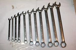 Snap-on Tools 12-P Flank Drive Combination Standard Handle Wrench Set 1"-3/8". Fixed Price $350.00.