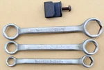 (3) Barcalo (usa) Stubby 6 Pt Offset Double Box End Wrenches + Holder / Mtt. Fixed Price $24.00.