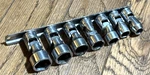 Snap On Tools Swivel 3/8" Drive Universal Socket Set Lot Sae Wobble 6PT. Fixed Price $185.00.