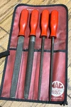 Mac Tools 4PC File Set Lot 12 Long Red Hard Handle Storage Pouch Usa. Fixed Price $124.00.
