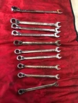Snap On Metric Flank Drive Plus Ratcheting Reversible Wrench Set. Fixed Price $450.00.