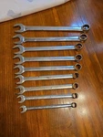 Snap-on Tools Usa OEX709 9PC 12-POINT Sae Combination Wrench Set 3/8" 7/8". Fixed Price $195.00.