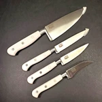 Mad Hungry 4 Piece White Handle Steel Specialty Kitchen Knife Set Cutlery Nos. Fixed Price $12.98.
