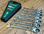 Masterforce Tools Flex Head Sae Ratcheting Combination Wrench Set Lot Tray Rack. Fixed Price $54.00.