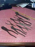 Vintage Utica Usa 9 Piece Lineman Needle Slip Joint Battery Plier Wrench Set. Fixed Price $69.39.