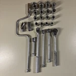 Vintage Bon-e-con Bonney 1/2" Drive Socket Set W/ Extras 24 Pieces Total. Fixed Price $350.00.