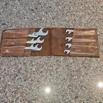 Vtg Cornwell Tools Usa 10PC Sae Angle Open-end Wrench Set Pre-war Leather Pouch. Fixed Price $325.00.