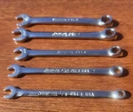 Snap-on 5PC 6 Point Sae Midget Combination Wrench Set 1/8"- 1/4" Oxi Series Usa. Fixed Price $55.00.