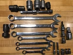 Mac Tools Lot Sae Combination Wrench Sockets Extension - Free S&h. Fixed Price $155.00.