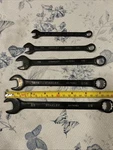 Stanley Black Chrome Combination Wrench 5/8, 9/16, 1/2, 3/8, 5/16 Set Of (b). Fixed Price $30.00.