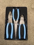Snap On Blue Pearl Plier Set. Fixed Price $145.00.