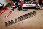 Snap-on 3/8" Drive 1/4" Thru 7/8 12-PT Shallow Socket Set With Tray Usa. Fixed Price $140.00.