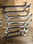 Snap On 14 Pc Sae Four-way Angle Head Open-end Wrench Set (3/8-1 1/4 ). Fixed Price $750.00.