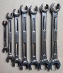 Vintage Snap On 7 Pc Sae Pt Double Ended Flare Nut/line Wrench Set Rxh 8-36. Fixed Price $144.95.