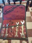Vintage Snap-on Tools Pouch Blue Point Wrench Set Of 1/4" -3/8" Open Ends. Fixed Price $51.33.