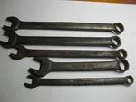 5 Vtg Snap On Wrenches Goex 16A 14A 180 12A (9/16" 1/2" 7/16" 3/8"). Fixed Price $35.00.