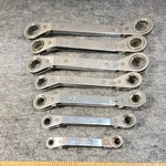 Vintage Mac Tools Wrench 7 Pc Ratcheting Box End Offset Metric 6 & 12 Point. Fixed Price $70.00.