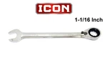New Icon WRLS106 1-1/16 Inch 12 Pt Reversible Ratcheting Wrench Fast Shipping. Fixed Price $54.95.