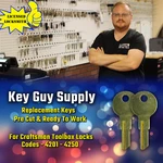 4201-4250. Pair Of Keys For Craftsman Tool Box, Cut Code. Licensed Locksmith.. Fixed Price $12.95.