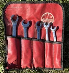 Vintage Mac Tool 5PC Open End Flare Nut Wrench Set Sae SCOB5K. Fixed Price $80.00.