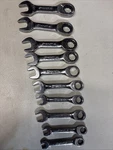Snap-on 10 Piece Metric Short Combination 12PT Ratcheting Set 8,9,-11-18MMOXKRM.. Fixed Price $249.99.