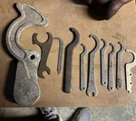 Lot 10 Heyco ? Hook Wrenches Large Spanner Tools Set Vintage Antique. Fixed Price $19.99.