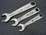 1940'S Indestro 3PC Sae Open + Box Wrenches Select Steel Chicago Usa. Fixed Price $24.95.