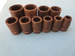 10 Pc. Set Proto Dyna Ring. Dr, 6 Point, Impact Socket, Sae Made Usa. Fixed Price $105.00.