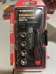 New Husky 1/4 In. Drive Ratchet Sae/metric Standard Socket Set (16-PIECE). Fixed Price $15.00.