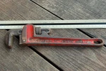 Craftsman Heavy Duty 10 In Pipe Wrench Red Steel Adjustable 55876. Fixed Price $14.99.