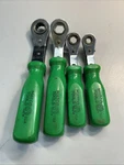 Matco Wrdmg 8 10 14 15MM Ratchet Wrenches Green Handle Bin #p. Fixed Price $75.00.