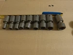 Mac Tools Usa 1/2" Drive 9PC 6PT Sae Impact Swivel Universal Socket Set SVUP96TR. Fixed Price $187.49.