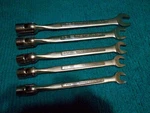 Vtg Craftsman Flex Socket Combination Wrench 5PC Saltus 7/16 1/2 9/16 5/8 3/4". Fixed Price $175.00.