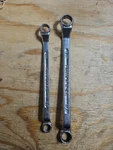 Dunlap Offset Double Box End Wrench 3/8" 7/16" 12PT With 9/16" 1/2" Guc. Fixed Price $9.09.