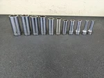 #BO384 Snap On Tools 211SFSY 3/8" Drive Deep Chrome Socket Set. Fixed Price $139.95.