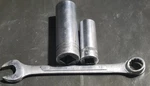 (3) Vintage Wizard Set 12MM Combo Wrench, 1/2 Dr 3/4, 3/8 9/16 Deep Sockets. Fixed Price $11.99.