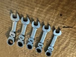 New Gearwrench Pc Metric Midget Flex Head Ratchet. Comb. Wrenches 11MM - 15MM. Fixed Price $29.99.
