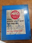 Mac Tools # SHKM15AB 12 Piece Short Arm Hex Key Set. Fixed Price $15.00.