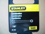 New Stanley Long Full Polish Combination Wrench 7/8" Inch. Fixed Price $7.25.
