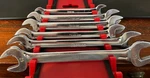 Vintage Snap-on Underline Metric Open End Wrench Set Vom 806 8MM-19MM Pieces. Fixed Price $169.95.