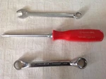 Snap On Wrench, Screwdriver And Matco Box. Fixed Price $35.00.