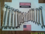 Craftsman Industrial 6 Pt Combo Wrenches Made Usa Group Of 19. Fixed Price $745.00.