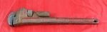 Vintage Pipe Wrench Standard Ridged 18 Red Cast Iron Metal Tool Co Y5P7. Fixed Price $56.00.