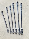6PC Extra Long Flexible Head Double Box Ratchet Ring Spanner Wrench Set 8-19MM. Fixed Price $69.99.