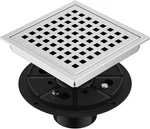 6 Square Shower Drain Chrome, Stainless Steel Floor Kit With. Fixed Price $51.16.