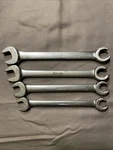 Vintage Snap-on 4PC Sae Flare Open Combination Wrench Set. Fixed Price $79.00.